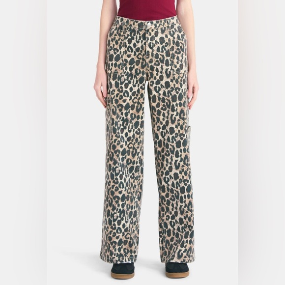 No Boundaries Leopard Animal Print Women's Cargo Wide Leg Pants - XL - Picture 7 of 7